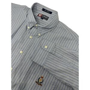 Chaps Ralph Lauren Button-Down Shirt‎ Men's Size XL Blue Cotton Casual Crest